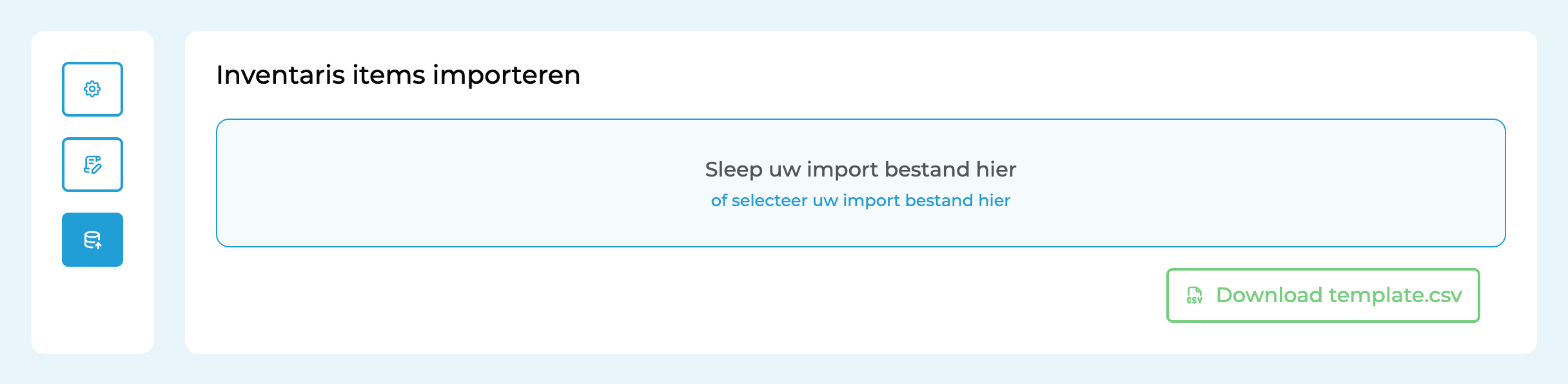 Import inventarisitems Import inventarisitems