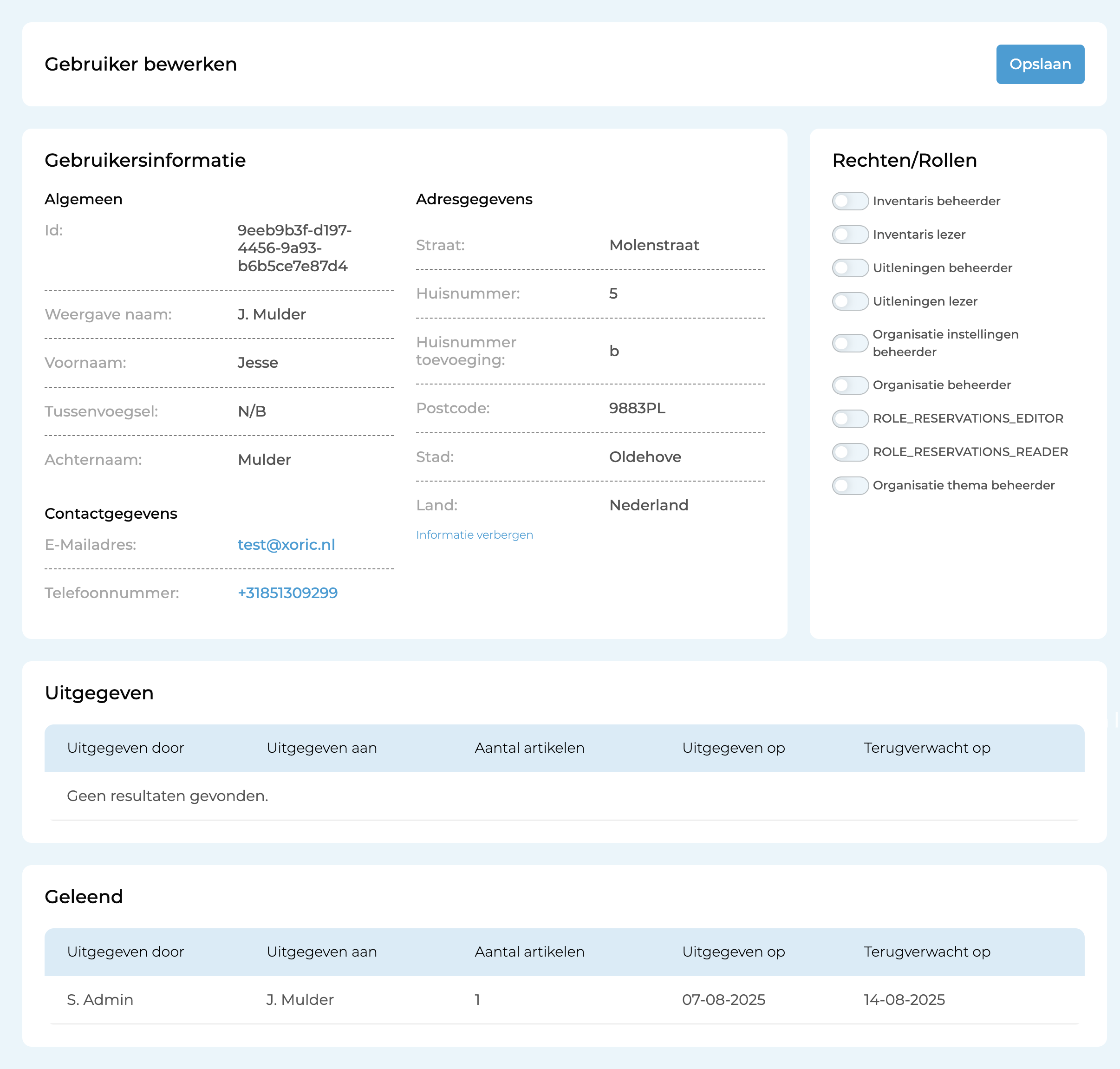 Gebruiker bewerken
